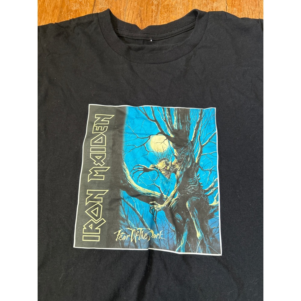 Iron Maiden Fear of the Dark Black Graphic T-Shirt Heavy Metal Band Tee Mens XL